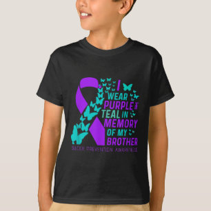 Camiseta Eu Visto Roxo E Teal Para O Meu Irmão Suicídio Ant