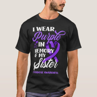 Camiseta Eu Visto Roxo Em Memória Da Sobredosagem Da Minha 