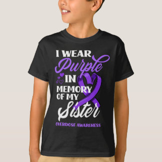 Camiseta Eu Visto Roxo Em Memória Da Sobredosagem Da Minha 