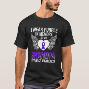 Camiseta Eu Visto Roxo Em Memória Da Sobredosagem Do Meu Av
