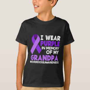 Camiseta Eu Visto Roxo Em Memória Da Sobredosagem Do Meu Av