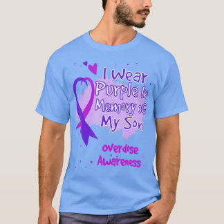 Camiseta Eu Visto Roxo Em Memória Do Meu Filho Sobredosagem
