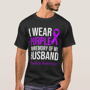 Camiseta Eu Visto Roxo Em Memória Do Meu Sobredosagem Do Mã