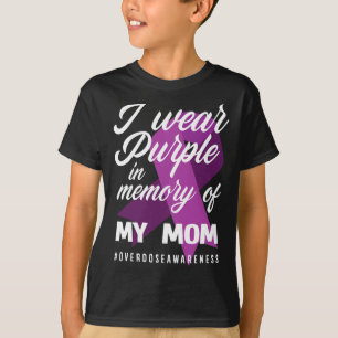 Camiseta Eu Visto Roxo Na Memória Para A Sobredosagem Da Mi