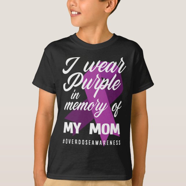 Camiseta Eu Visto Roxo Na Memória Para A Sobredosagem Da Mi (Frente)