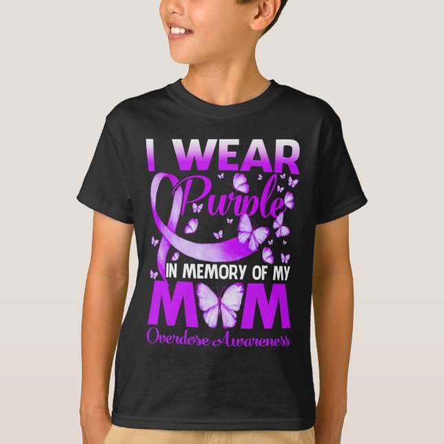 Camiseta Eu Visto Roxo Na Memória Para A Sobredosagem Da Mi (Frente)