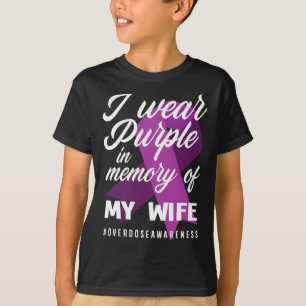 Camiseta Eu Visto Roxo Na Memória Para Meu Sobredosagem Da