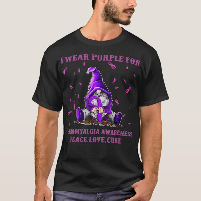 Camiseta Eu Visto Roxo Para A Consciência Da Fibromialgia F (Frente)