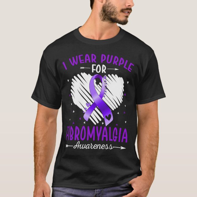 Camiseta Eu Visto Roxo Para A Consciência Da FIBROMYALGIA (Frente)