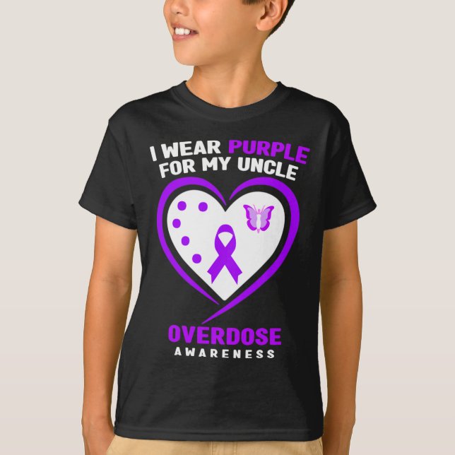 Camiseta Eu Visto Roxo Para A Consciência Da Sobredosagem D (Frente)