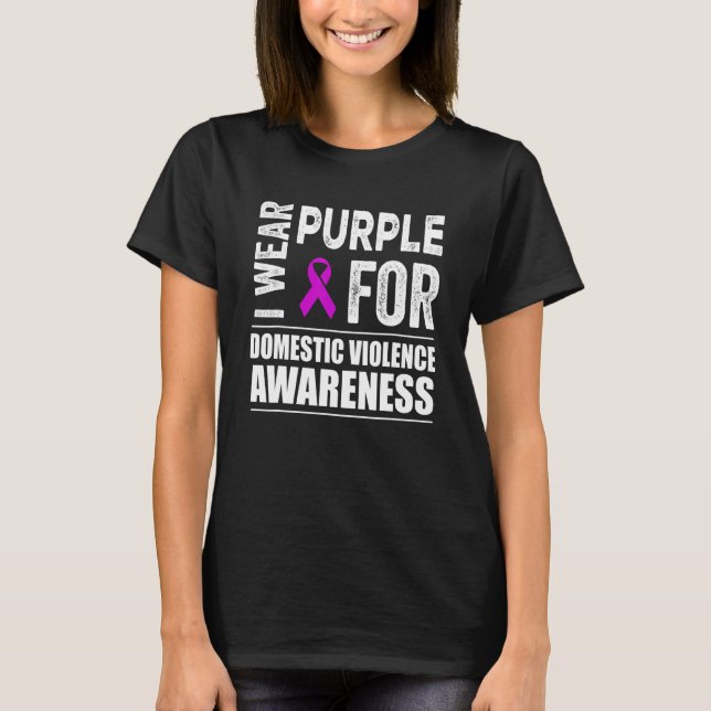 Camiseta Eu Visto Roxo Para A Consciência Da Violência Domé (Frente)