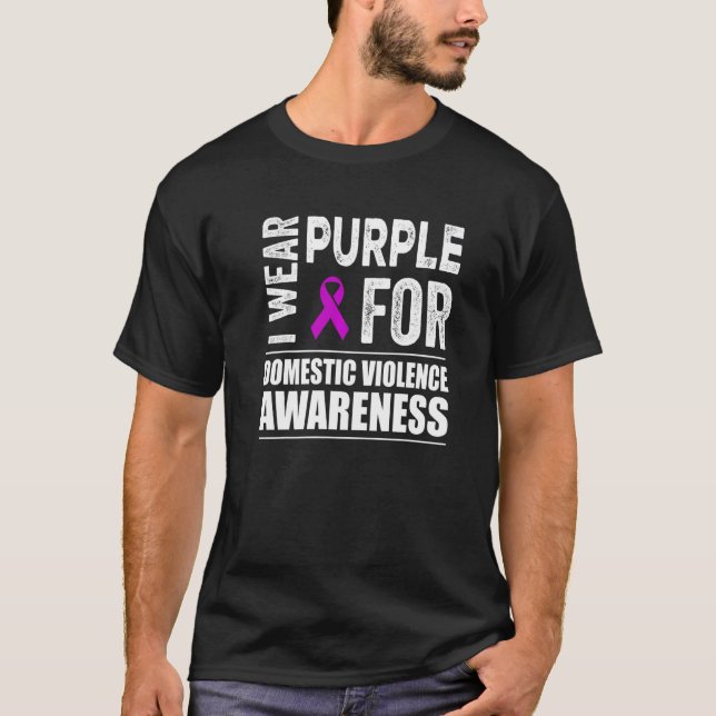 Camiseta Eu Visto Roxo Para A Consciência Da Violência Domé (Frente)