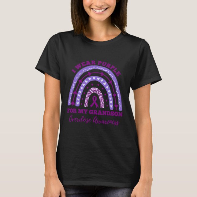 Camiseta Eu Visto Roxo Para A Consciência De Sobredosagem D (Frente)