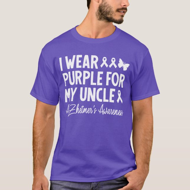 Camiseta Eu Visto Roxo para a consciência do meu tio Alzhei (Frente)