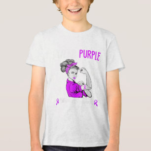 Camiseta Eu Visto Roxo Para A Consciencialização Dos Namora