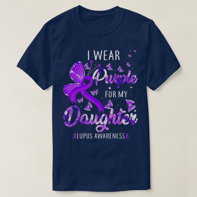 Camiseta Eu Visto Roxo Para A Minha Filha Bumbum De Consciê (Frente do Design)