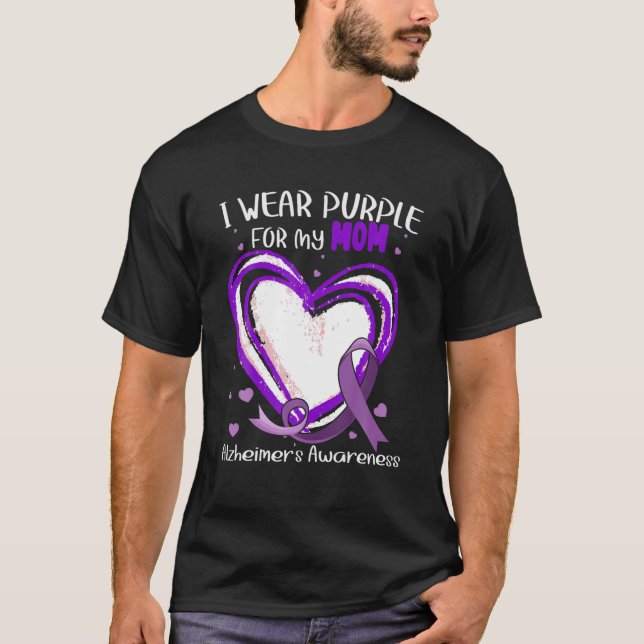 Camiseta Eu Visto Roxo Para A Minha Mãe Alzheimer. (Frente)