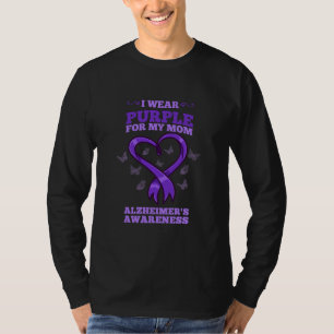 Camiseta Eu Visto Roxo Para A Minha Mãe Alzheimer Consciê