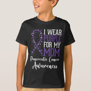 Camiseta Eu visto Roxo para a minha mãe Câncer de pâncreas