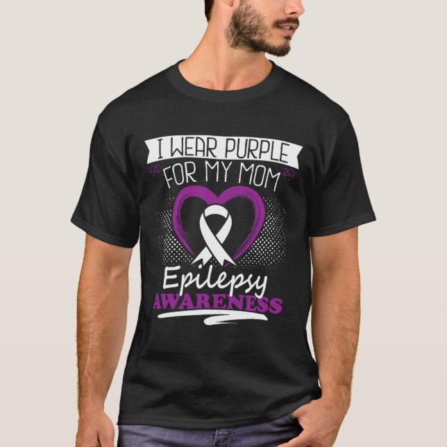 Camiseta Eu Visto Roxo Para A Minha Mãe Dia das Convulsões  (Frente)