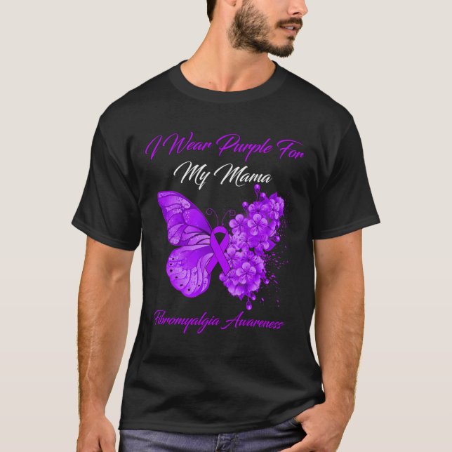 Camiseta Eu Visto Roxo Para A Minha Mãe Fibromialgia Guerre (Frente)