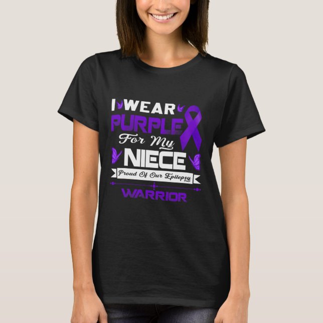 Camiseta Eu Visto Roxo Para A Minha sobrinha Orgulhosa Da N (Frente)