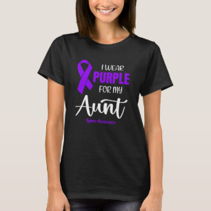Camiseta Eu Visto Roxo para a minha tia para a consciência