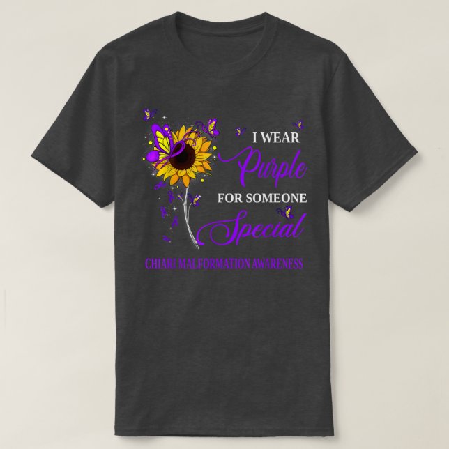 Camiseta Eu Visto Roxo Para A Sensibilização De Chiari Su (Frente do Design)