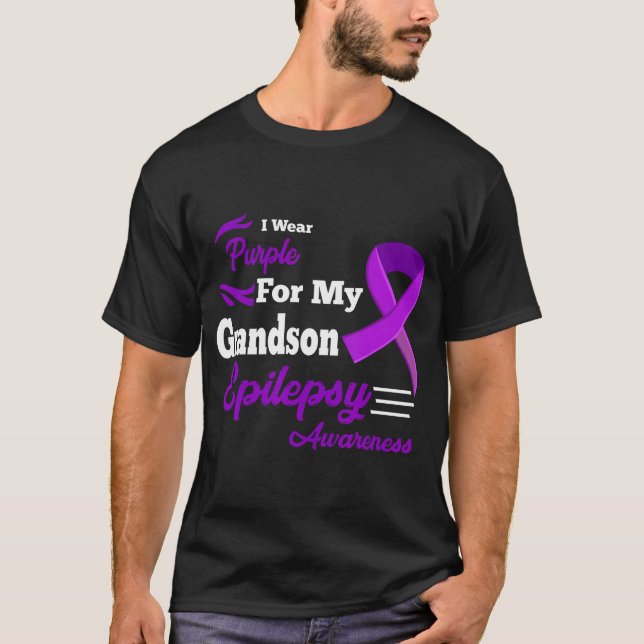 Camiseta Eu Visto Roxo Para A Sensibilização Do Meu Avô. (Frente)