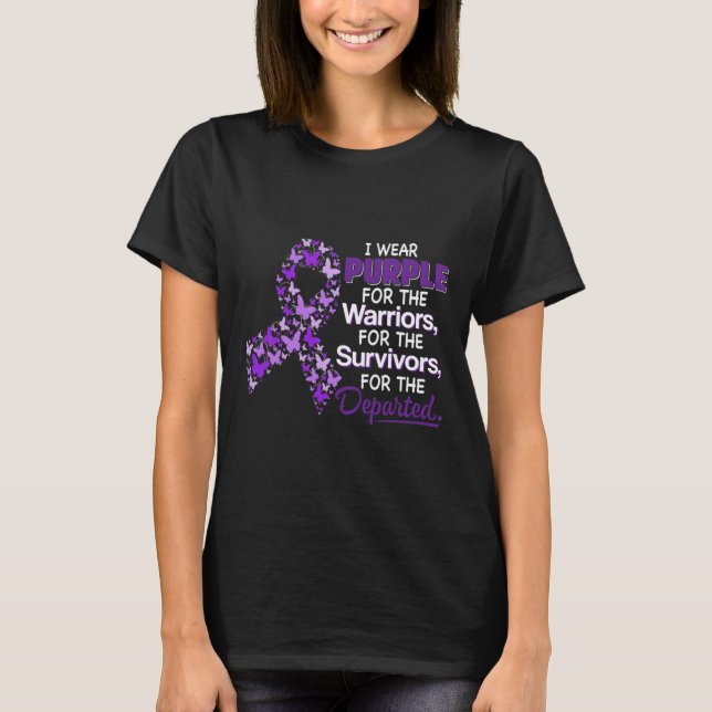Camiseta Eu Visto Roxo Para A Sobredosagem Da Borboleta Dos (Frente)