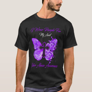Camiseta Eu Visto Roxo Para A Tia Mais Velho Sensibilizar