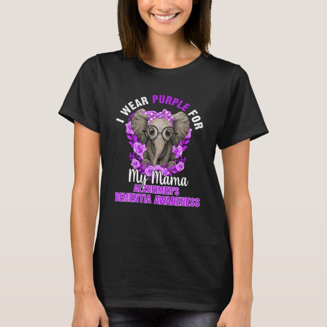 Camiseta Eu Visto Roxo Para Elefante De Consciência Da Demê (Frente)