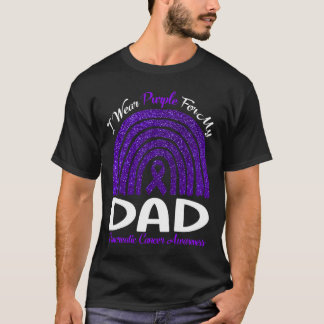 Camiseta Eu Visto Roxo Para Meu Câncer de pâncreas PAI Arco