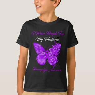 Camiseta Eu Visto Roxo Para Meu Marido Fibromialgia Guerrei