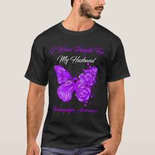 Camiseta Eu Visto Roxo Para Meu Marido Fibromialgia Guerrei