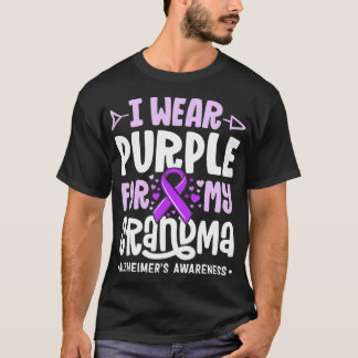 Camiseta Eu Visto Roxo Para Minha Família Avó Alzheimers Aw