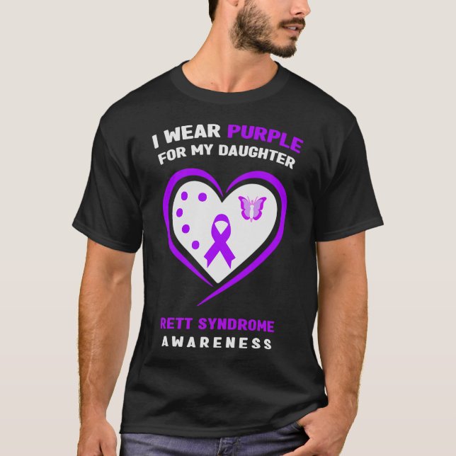 Camiseta Eu Visto Roxo Para Minha Filha, Síndrome De Rett,  (Frente)