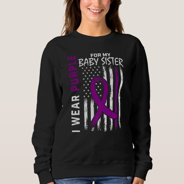 Camiseta Eu Visto Roxo Para Minha Irmã Bebê Awarenes Epilep (Frente)