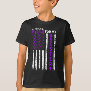 Camiseta Eu Visto Roxo Para Minha Irmã Câncer de pâncreas E