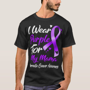 Camiseta Eu Visto Roxo Para Minha Mãe Câncer de pâncreas Aw