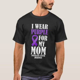 Camiseta Eu Visto Roxo Para Minha Mãe Câncer de pâncreas Aw