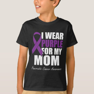 Camiseta Eu Visto Roxo Para Minha Mãe Câncer de pâncreas Aw