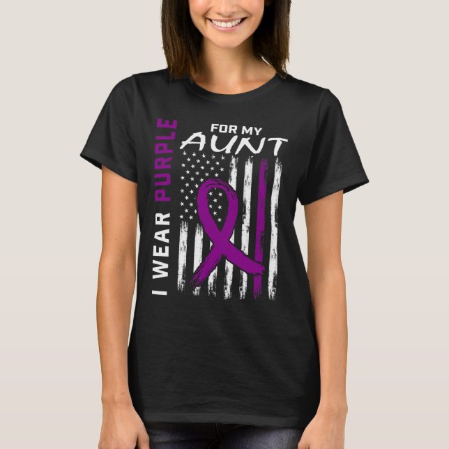Camiseta Eu Visto Roxo Para Minha Tia Epilepsy Sensibence A (Frente)