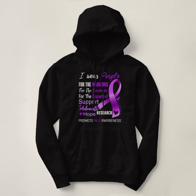 Camiseta Eu Visto Roxo Para O Apoio À Consciência Alz Warri (Frente do Design)