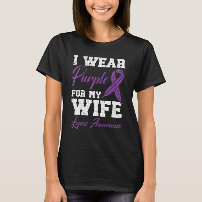 Camiseta Eu Visto Roxo Para O Apoio À Consciência Do Lupus  (Frente)