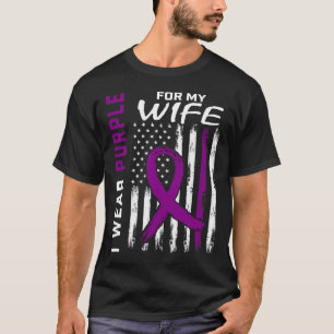 Camiseta Eu Visto Roxo Para O Câncer de pâncreas Da Minha E