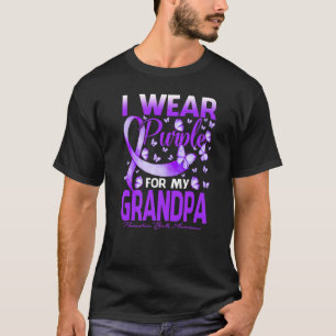 Camiseta Eu Visto Roxo Para O Meu Avô Adulto Com Conhecimen