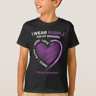 Camiseta Eu Visto Roxo Para O Meu Avô Epilepsy Awaries Ki