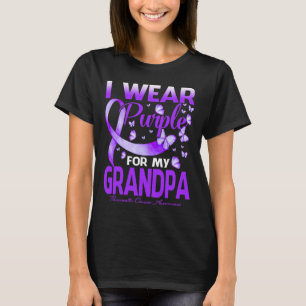 Camiseta Eu Visto Roxo Para O Meu Câncer de pâncreas De Avô