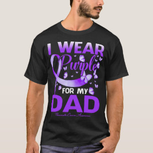 Camiseta Eu Visto Roxo Para O Meu Câncer de pâncreas Pai
